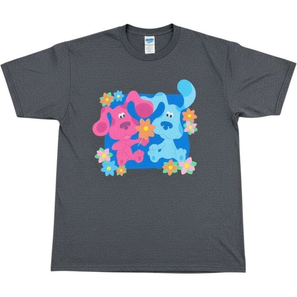 Nickelodeon Blue's Clues & You Blue Magenta Graphic T-Shirt Adult Large Gray